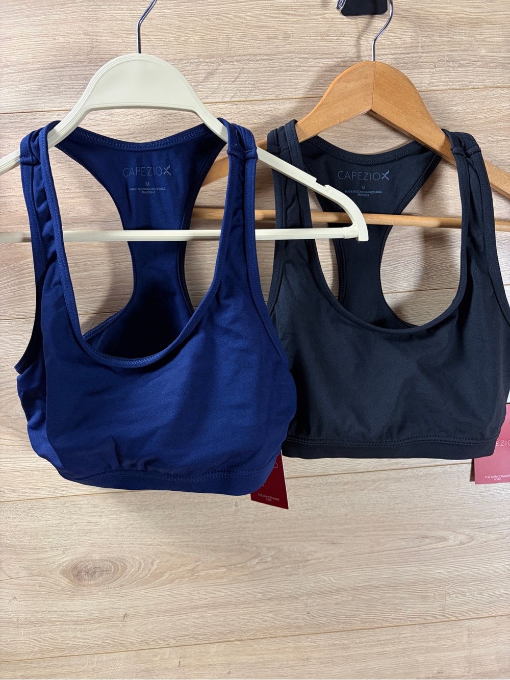 Set of 2 Capezio Racerback Sports Bra - Navy & Black